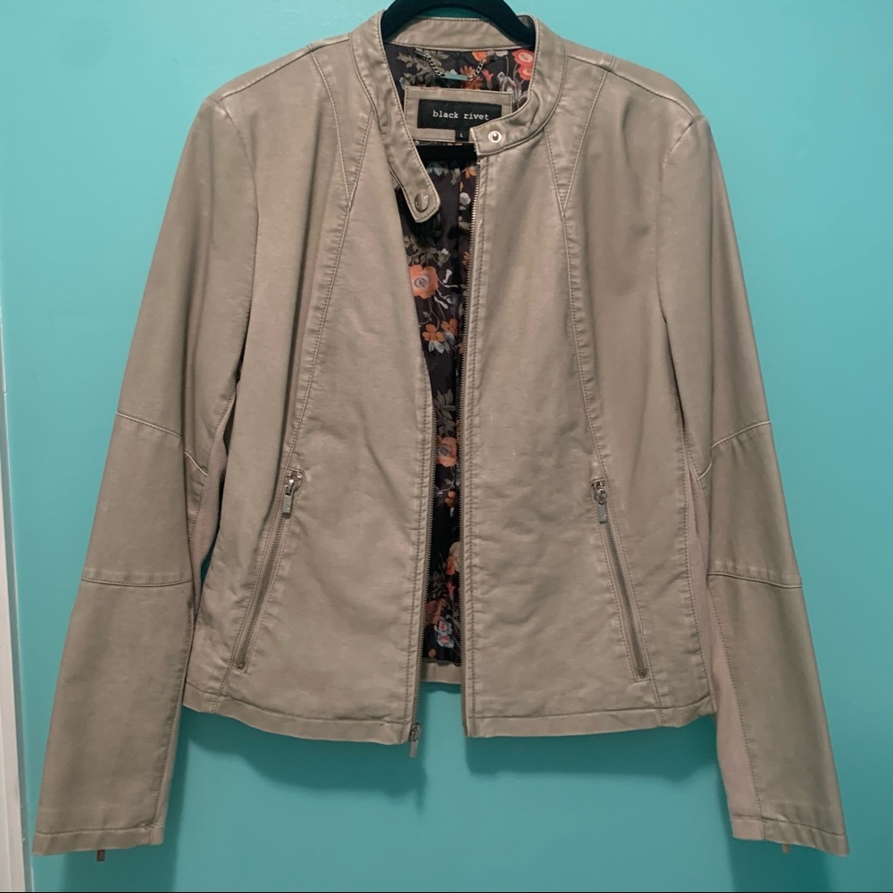 NWOT Black Rivet Faux Leather Jacket In Tan